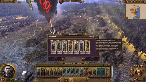 Vampire count main settlements on the campaign map has graphical