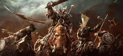 An  leads a thundering charge of .