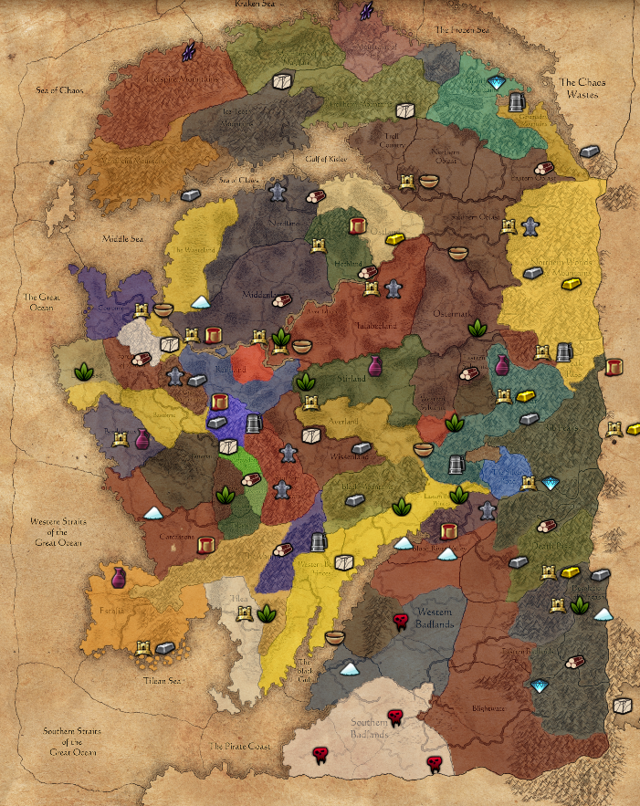 Warhammer World Map With Factions The Old World - Total War: Warhammer Wiki