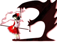 Reimu en el titulo de Wily Beast and Weakest Creature