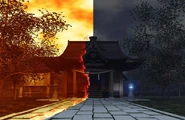 1199px-Th75HakureiShrineborder.jpg (186 kB) El Templo con la barrera rota entre el dia y la noche en IaMP