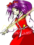 Ilustracion de Reimu disparando en Highly Responsive to Prayers