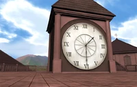 A torre do relógio vista do telhado