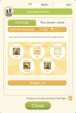 Walk weekly missions page