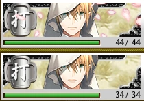 So sánh giữa kiếm Toku (trên) và kiếm chưa Toku (dưới) tại mục Đội ngũ.