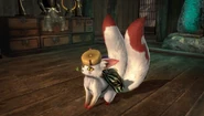 A Tenko wearing the Travel Tail Outfit.