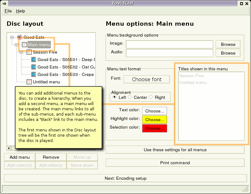 Gui second menu added