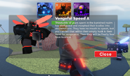 Ditto, showing the Vengeful Speed X's enemy description.