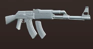 Militant's Kalashnikov on a development image.