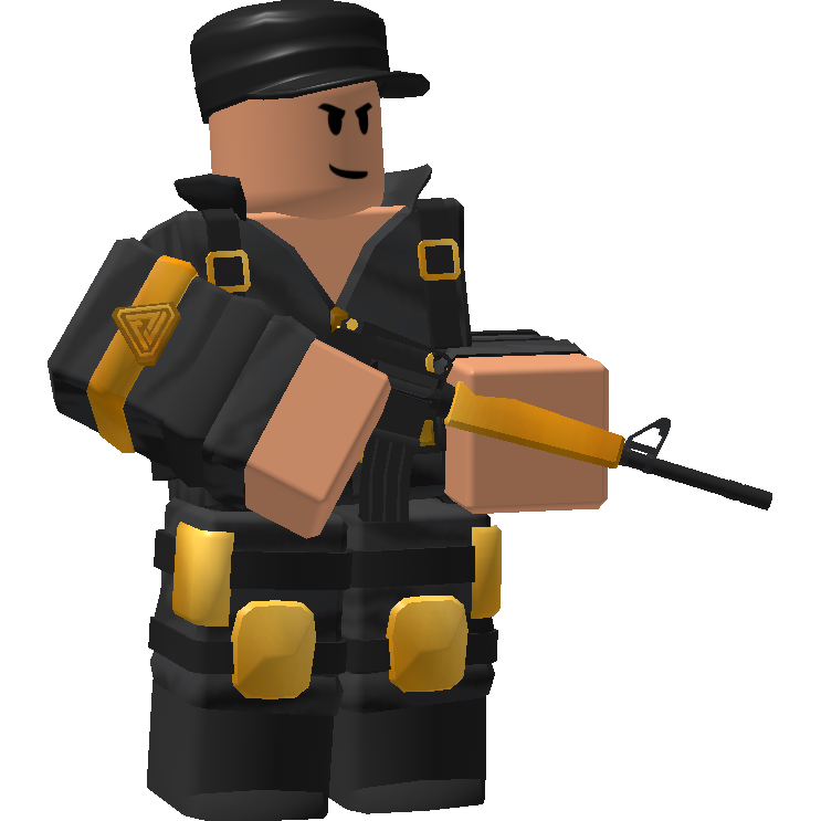 Roblox profile picture of a soldier with a powerful weapon