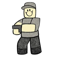 Scout cardboard cutout from the lobby.