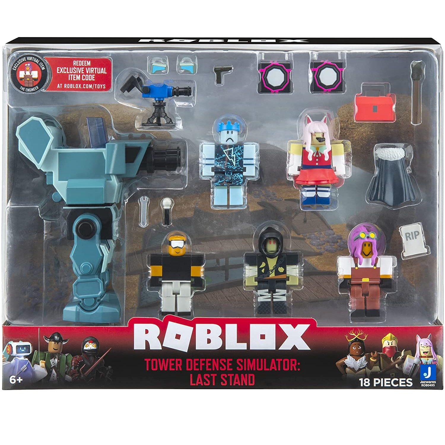 ROBLOX Action Figure COLLECTION TOWER DEFENSE SIMULATOR RIOT Virtual Code  SHIELD