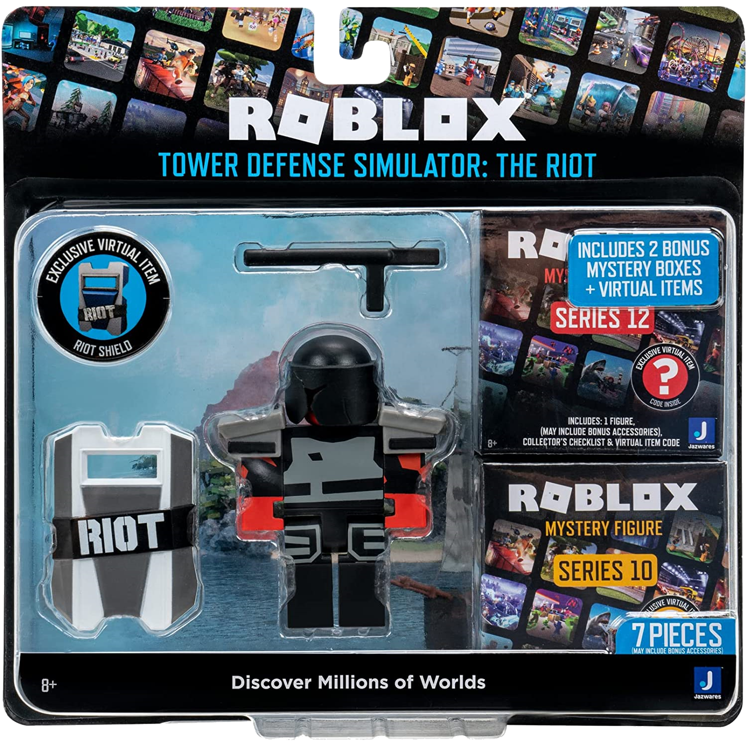 ROBLOX Action Figure COLLECTION TOWER DEFENSE SIMULATOR RIOT Virtual Code  SHIELD