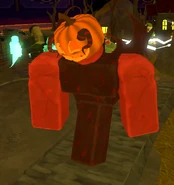 Demon with one of the Pumpkins currency hats.