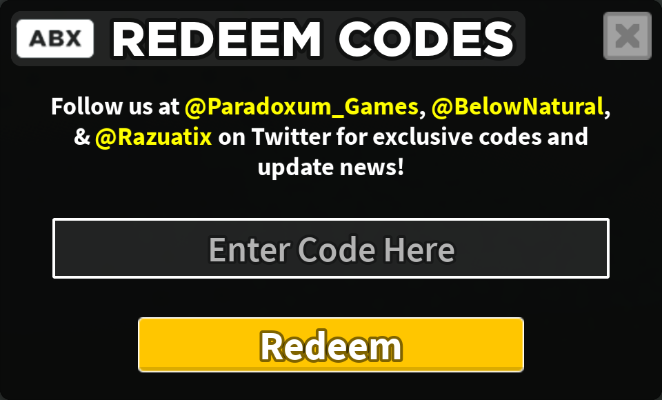 roblox abx codes