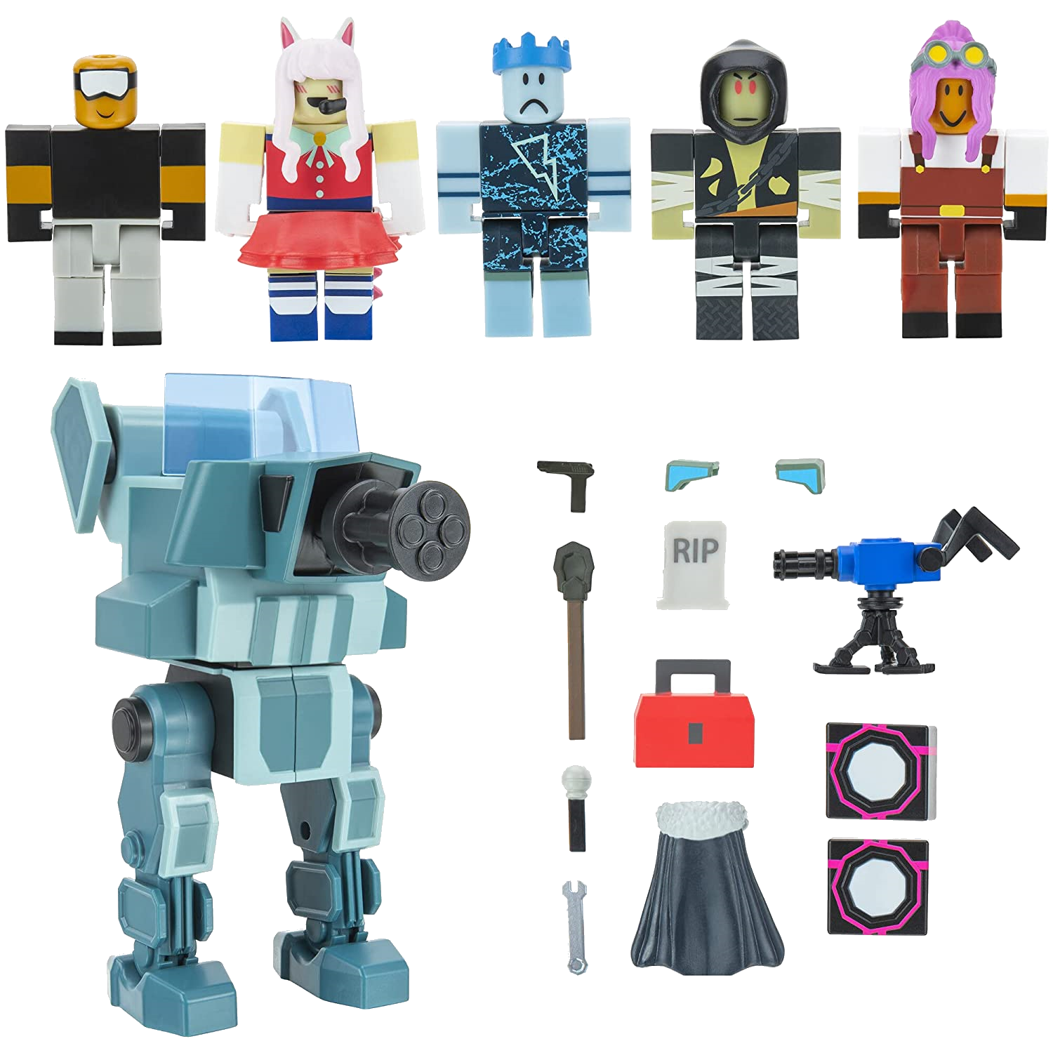 Roblox Tower Defense Simulator Cyber City 3 Action Figure 6-Pack