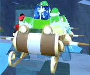 Sleigh with one of the Cookie currency hats.