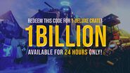 Default Ranger on the 1BILLION code promotional image.