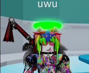 Circa1987 wearing the custom "uwu" title.