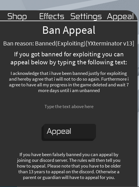 Ban appeal