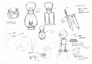 Additional concepts of his lantern, knife, belt, and collar