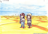 Gil and Ki in the desert in The Blue Crystal Rod