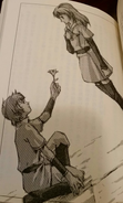 Gil giving a flower to Ki