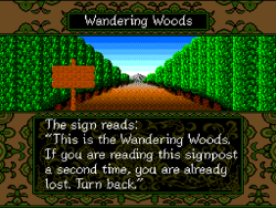 A sign near the entrance in The Blue Crystal Rod