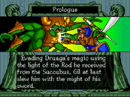 Gil defeating Druaga in the prologue of The Blue Crystal Rod.