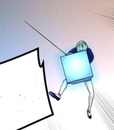 Yuni Sona shown barely hanging onto his lighthouse.