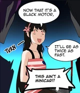 Black motor minicar.