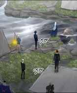 Maschenny, Asensio, Boro, Hockney, Sachi attempting to clear the stage