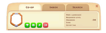 Co-op Inbox Search Box buttons