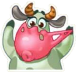 Sticker Bubble Gum Cow