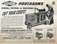 A 1950s LINER Portasaw model in 3 alternative versions