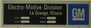 EMD builders plate