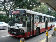 An SBS Transit Volvo B10M Mark II bus with Walter Alexander bodywork in Singapore with old SBS livery. These Mark II buses were scrapped in 2008.