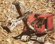A 1980s Smith Of Rodley Crawler Excavator 21 Diesel in a quarry