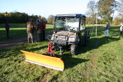 Kubota RTV fitted with snow plough