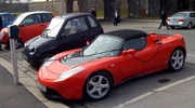 Norway has the largest electric car ownership per capita in the world.'"`UNIQ--ref-000000AD-QINU`"' Shown a , a  and a  at a free parking and charging station in .