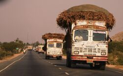 Trucks on the highway, Rajasthan