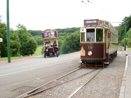 A  and a  transporting passengers to various parts of the museum