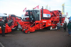 A specialist root crop harvester on show