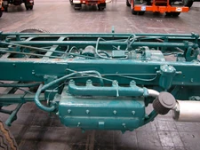 Underfloor mid-engine in a historical  truck chassis.