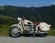 1959 BMW R50 on Alpine Road