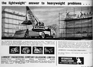 A Lambert Engineering Limited Original Cranetruck Model Range Catalogue of the 1960s