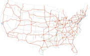 Map of current Interstates