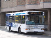 A free inter-modal shuttle bus operated by Arriva for Durham Tees Valley Airport