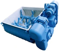 Twin-shaft concrete mixer.