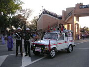 India's  personnel patrolling the  border crossing in the  in a .